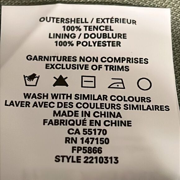 Frank & Oak Sage Green‎ Balloon Cut Button Fly Tencel Pants Size 12 NWT - Picture 14 of 14